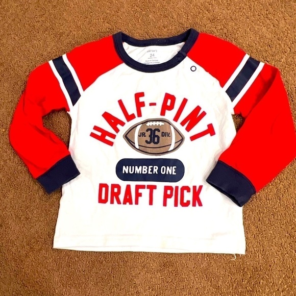 Carter’s Long Sleeve Tee Boys 24 Months Football - Picture 1 of 3